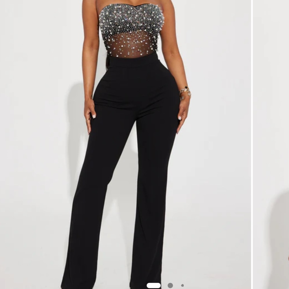 Fashion Nova Black and Silver Jumpsuit